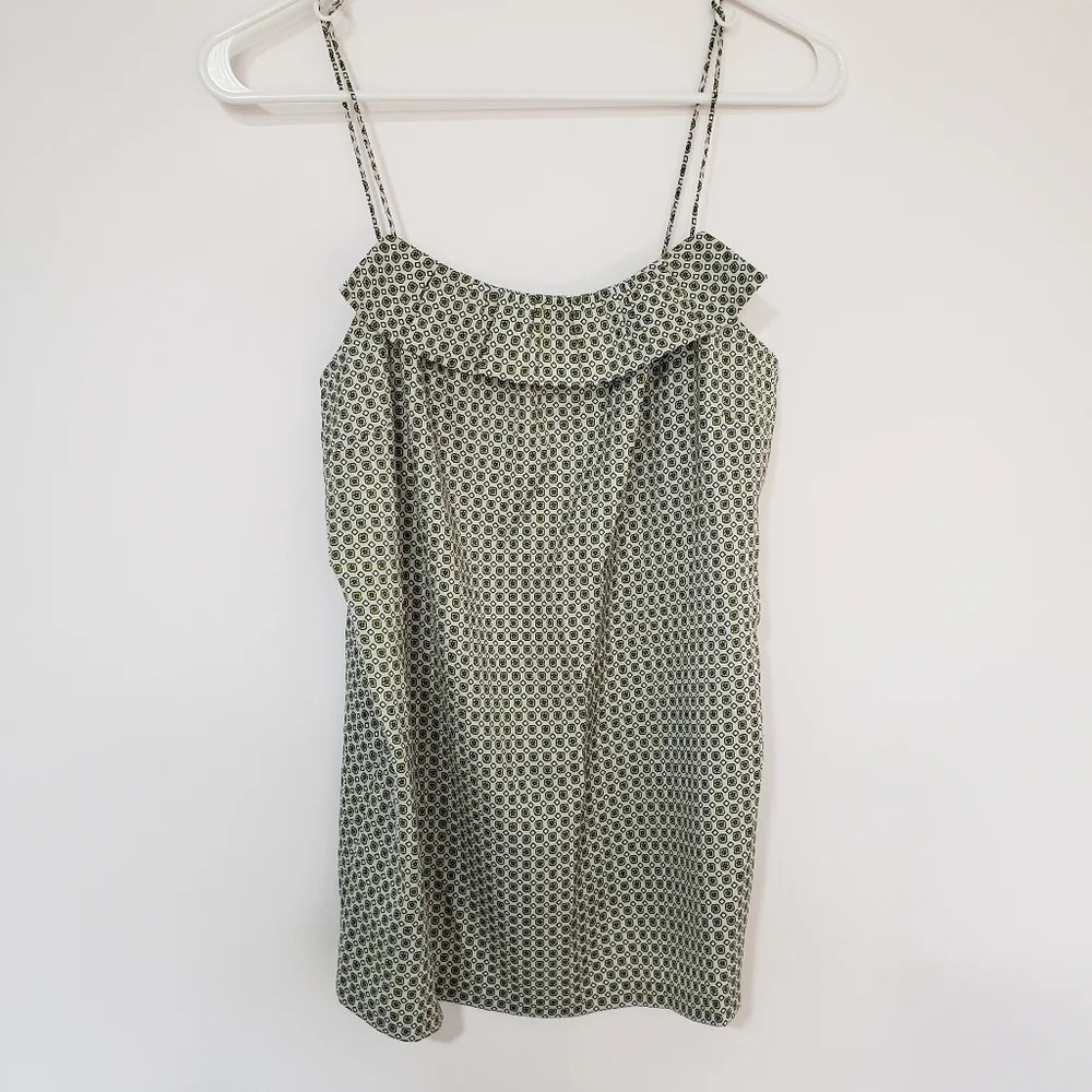 J. Crew Printed Ruffled Tank Top - Picture 1 of 6